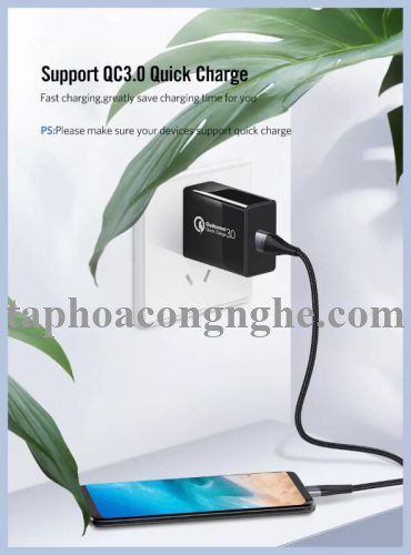 Ugreen 60204 0.5 Màu Xám Cáp USB-A sang Type C sạc nhanh ED022 30060204